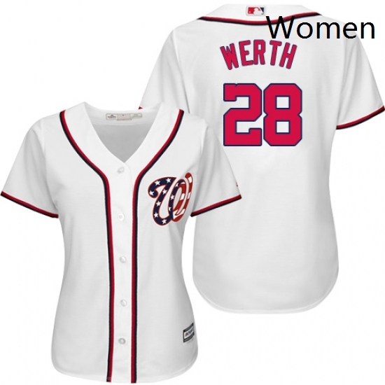 Womens Majestic Washington Nationals 28 Jayson Werth Authentic White MLB Jersey Womens Majestic Washington Nationals 28 Jayson Werth Authentic White MLB Jersey