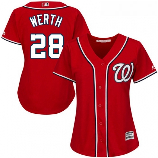 Womens Majestic Washington Nationals 28 Jayson Werth Replica Red Alternate 1 Cool Base MLB Jersey Womens Majestic Washington Nationals 28 Jayson Werth Replica Red Alternate 1 Cool Base MLB Jersey
