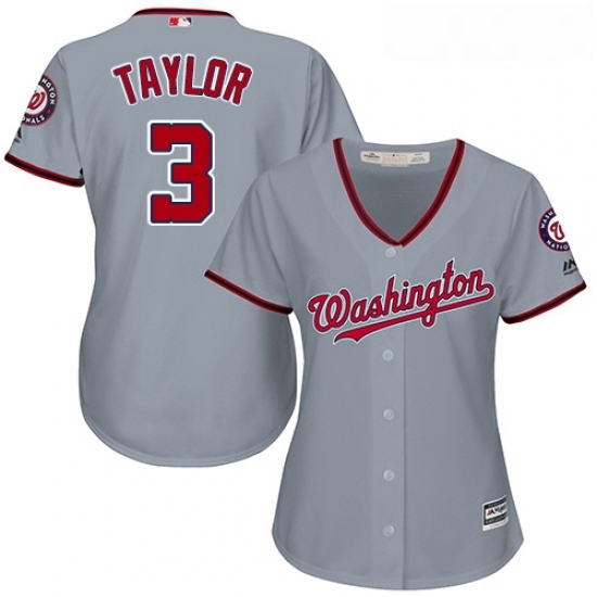 Womens Majestic Washington Nationals 3 Michael Taylor Authentic Grey Road Cool Base MLB Jersey Womens Majestic Washington Nationals 3 Michael Taylor Authentic Grey Road Cool Base MLB Jersey