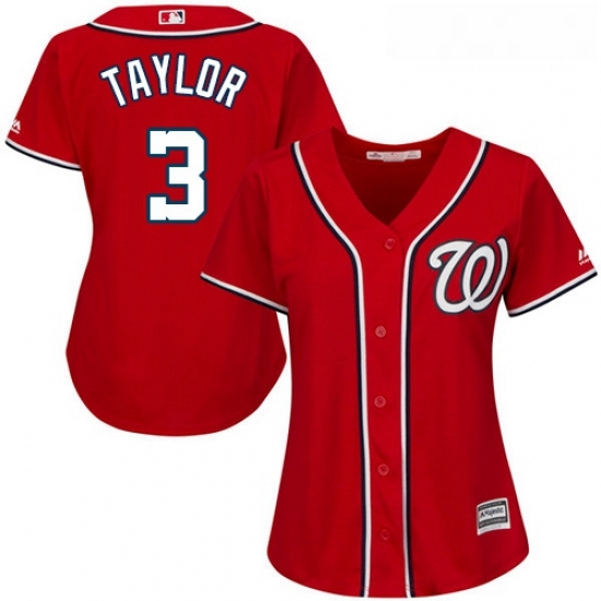 Womens Majestic Washington Nationals 3 Michael Taylor Authentic Red Alternate 1 Cool Base MLB Jersey Womens Majestic Washington Nationals 3 Michael Taylor Authentic Red Alternate 1 Cool Base MLB Jersey