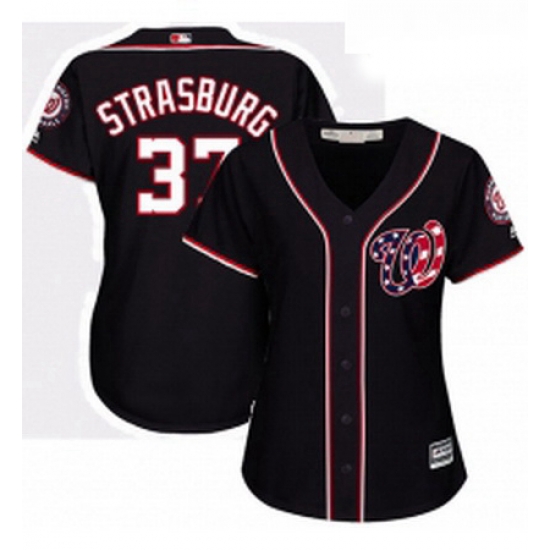 Womens Majestic Washington Nationals 37 Stephen Strasburg Authentic Navy Blue Alternate 2 Cool Base MLB Jersey Womens Majestic Washington Nationals 37 Stephen Strasburg Authentic Navy Blue Alternate 2 Cool Base MLB Jersey