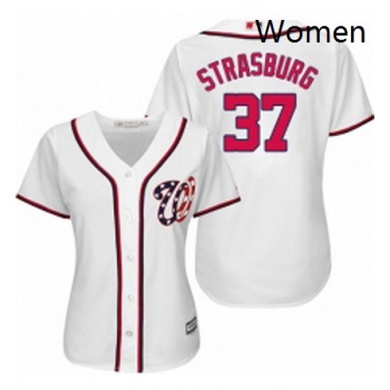 Womens Majestic Washington Nationals 37 Stephen Strasburg Replica White MLB Jersey Womens Majestic Washington Nationals 37 Stephen Strasburg Replica White MLB Jersey