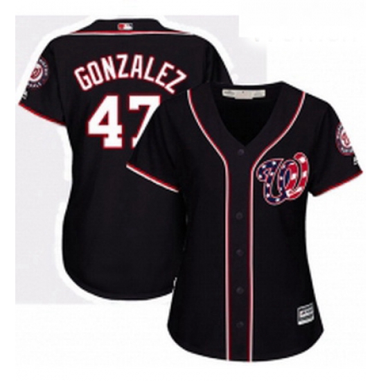 Womens Majestic Washington Nationals 47 Gio Gonzalez Authentic Navy Blue Alternate 2 Cool Base MLB Jersey Womens Majestic Washington Nationals 47 Gio Gonzalez Authentic Navy Blue Alternate 2 Cool Base MLB Jersey