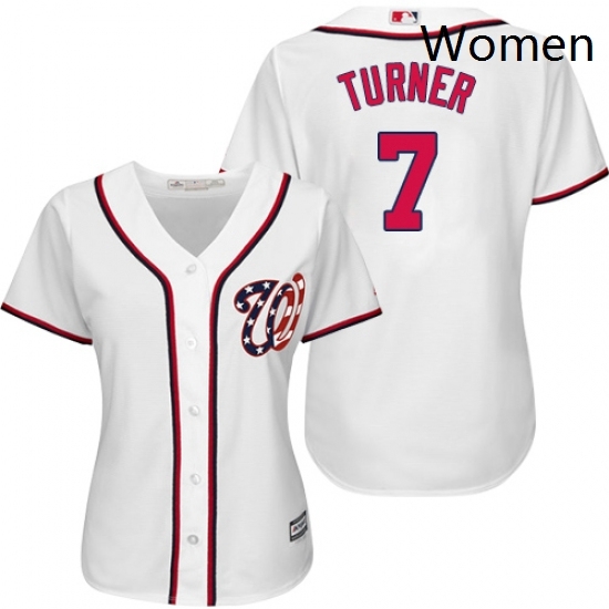 Womens Majestic Washington Nationals 7 Trea Turner Authentic White Home Cool Base MLB Jersey Womens Majestic Washington Nationals 7 Trea Turner Authentic White Home Cool Base MLB Jersey