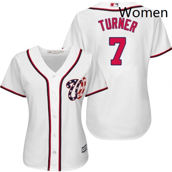 Womens Majestic Washington Nationals 7 Trea Turner Replica White Home Cool Base MLB Jersey Womens Majestic Washington Nationals 7 Trea Turner Replica White Home Cool Base MLB Jersey