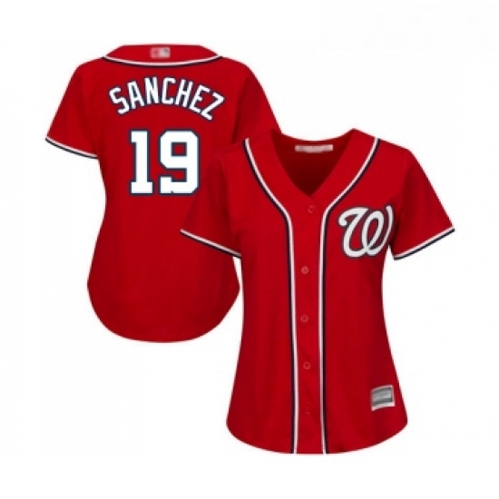 Womens Washington Nationals 19 Anibal Sanchez Replica Red Alternate 1 Cool Base Baseball Jersey Womens Washington Nationals 19 Anibal Sanchez Replica Red Alternate 1 Cool Base Baseball Jersey
