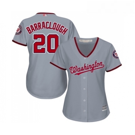 Womens Washington Nationals 20 Kyle Barraclough Replica Grey Road Cool Base Baseball Jersey Womens Washington Nationals 20 Kyle Barraclough Replica Grey Road Cool Base Baseball Jersey
