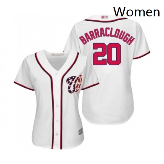 Womens Washington Nationals 20 Kyle Barraclough Replica White Home Cool Base Baseball Jersey Womens Washington Nationals 20 Kyle Barraclough Replica White Home Cool Base Baseball Jersey