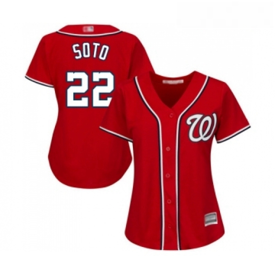 Womens Washington Nationals 22 Juan Soto Replica Red Alternate 1 Cool Base Baseball Jersey Womens Washington Nationals 22 Juan Soto Replica Red Alternate 1 Cool Base Baseball Jersey