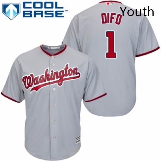 Youth Majestic Washington Nationals 1 Wilmer Difo Authentic Grey Road Cool Base MLB Jersey Youth Majestic Washington Nationals 1 Wilmer Difo Authentic Grey Road Cool Base MLB Jersey