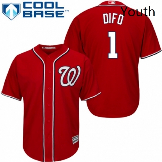 Youth Majestic Washington Nationals 1 Wilmer Difo Replica Red Alternate 1 Cool Base MLB Jersey Youth Majestic Washington Nationals 1 Wilmer Difo Replica Red Alternate 1 Cool Base MLB Jersey