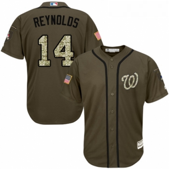 Youth Majestic Washington Nationals 14 Mark Reynolds Authentic Green Salute to Service MLB Jersey Youth Majestic Washington Nationals 14 Mark Reynolds Authentic Green Salute to Service MLB Jersey