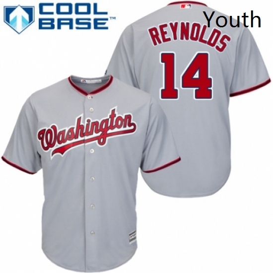 Youth Majestic Washington Nationals 14 Mark Reynolds Authentic Grey Road Cool Base MLB Jersey Youth Majestic Washington Nationals 14 Mark Reynolds Authentic Grey Road Cool Base MLB Jersey