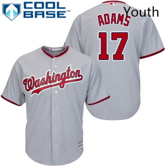 Youth Majestic Washington Nationals 17 Matt Adams Authentic Grey Road Cool Base MLB Jersey Youth Majestic Washington Nationals 17 Matt Adams Authentic Grey Road Cool Base MLB Jersey