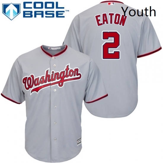 Youth Majestic Washington Nationals 2 Adam Eaton Replica Grey Road Cool Base MLB Jersey Youth Majestic Washington Nationals 2 Adam Eaton Replica Grey Road Cool Base MLB Jersey