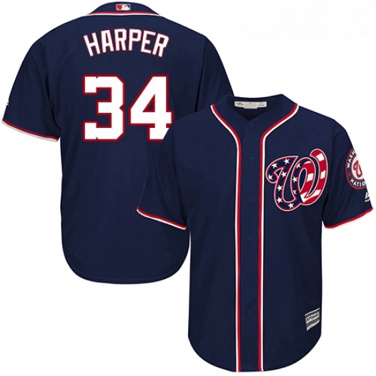 Youth Majestic Washington Nationals 34 Bryce Harper Replica Navy Blue Alternate 2 Cool Base MLB Jersey Youth Majestic Washington Nationals 34 Bryce Harper Replica Navy Blue Alternate 2 Cool Base MLB Jersey