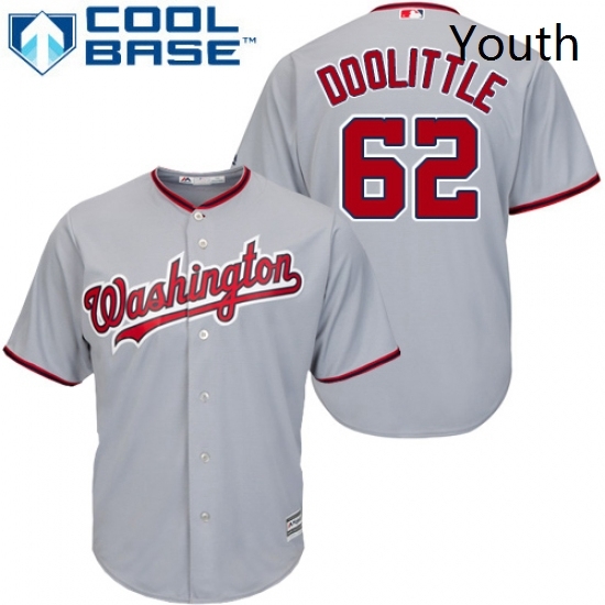 Youth Majestic Washington Nationals 62 Sean Doolittle Replica Grey Road Cool Base MLB Jersey Youth Majestic Washington Nationals 62 Sean Doolittle Replica Grey Road Cool Base MLB Jersey