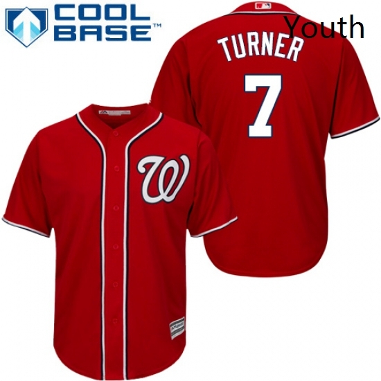 Youth Majestic Washington Nationals 7 Trea Turner Replica Red Alternate 1 Cool Base MLB Jersey Youth Majestic Washington Nationals 7 Trea Turner Replica Red Alternate 1 Cool Base MLB Jersey