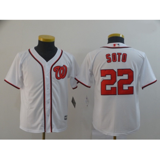 Youth Nationals 22 Juan Soto White Cool Base Jersey Youth Nationals 22 Juan Soto White Cool Base Jersey