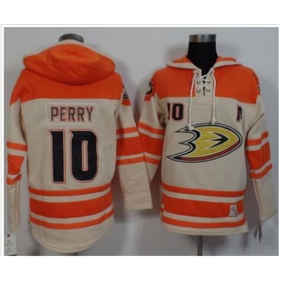 Anaheim Ducks #10 Corey Perry Cream Orange Sawyer Hooded Sweatshirt Stitched NHL Jersey Anaheim Ducks #10 Corey Perry Cream Orange Sawyer Hooded Sweatshirt Stitched NHL Jersey