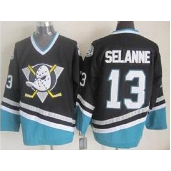 Anaheim Ducks 13 Teemu Selanne Black NHL Hockey Jersey Anaheim Ducks 13 Teemu Selanne Black NHL Hockey Jersey