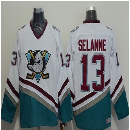 Anaheim Ducks #13 Teemu Selanne White CCM Throwback Stitched NHL Jersey Anaheim Ducks #13 Teemu Selanne White CCM Throwback Stitched NHL Jersey
