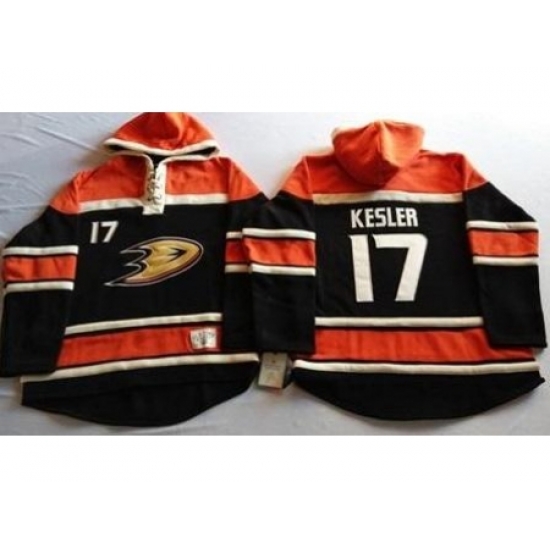 Anaheim Ducks 17 Ryan Kesler Black Sawyer Hooded Sweatshirt Stitched NHL Jersey
