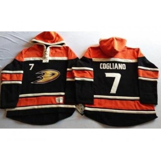 Anaheim Ducks 7 Andrew Cogliano Black Sawyer Hooded Sweatshirt Stitched NHL Jersey Anaheim Ducks 7 Andrew Cogliano Black Sawyer Hooded Sweatshirt Stitched NHL Jersey