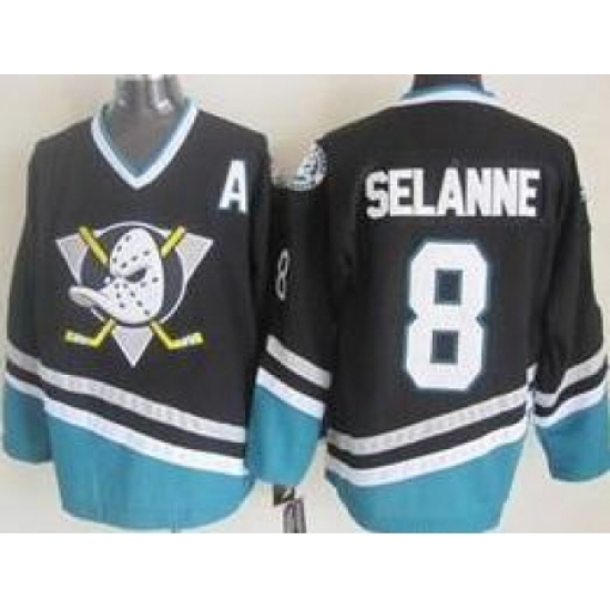Anaheim Ducks 8 Teemu Selanne Black NHL Hockey Jersey Anaheim Ducks 8 Teemu Selanne Black NHL Hockey Jersey
