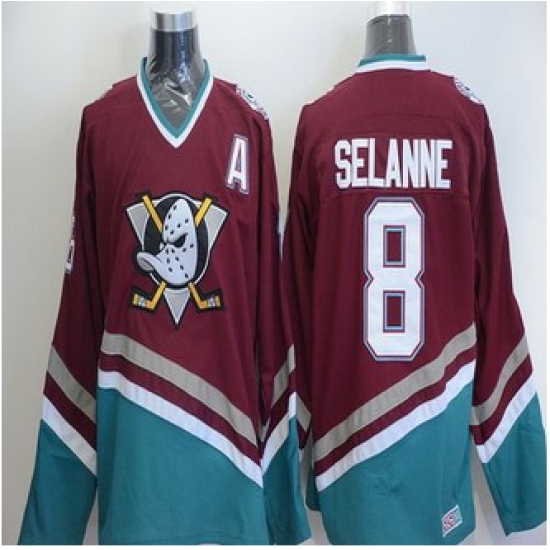 Anaheim Ducks #8 Teemu Selanne Red CCM Throwback Stitched NHL Jersey Anaheim Ducks #8 Teemu Selanne Red CCM Throwback Stitched NHL Jersey