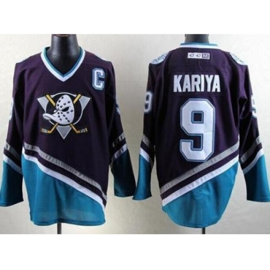 Anaheim Ducks #9 Paul Kariya Purple Turquoise CCM Throwback Stitched NHL Jersey Anaheim Ducks #9 Paul Kariya Purple Turquoise CCM Throwback Stitched NHL Jersey