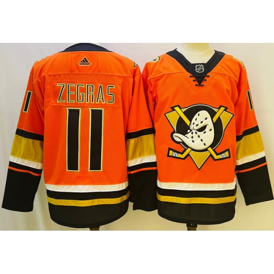 Men Anaheim Ducks 11 Trevor Zegras Black Orange Stitched Jersey Men Anaheim Ducks 11 Trevor Zegras Black Orange Stitched Jersey