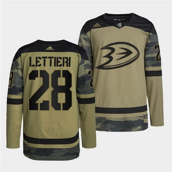 Men Anaheim Ducks 28 Vinni Lettieri 2022 Camo Military Appreciation Night Stitched jersey Men Anaheim Ducks 28 Vinni Lettieri 2022 Camo Military Appreciation Night Stitched jersey