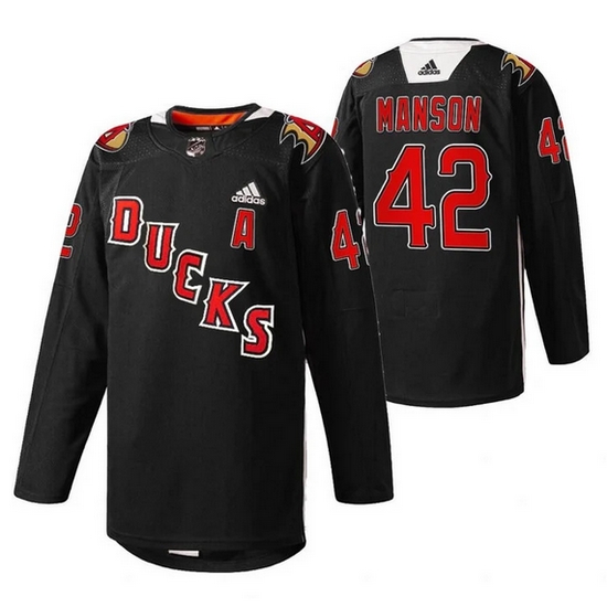 Men Anaheim Ducks 42 Josh Manson 2022 Black Angels Night Stitched jersey Men Anaheim Ducks 42 Josh Manson 2022 Black Angels Night Stitched jersey