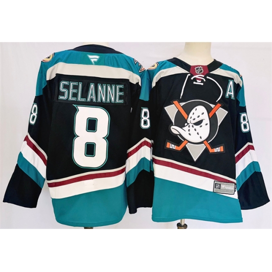 Men Anaheim Ducks 8 Teemu Selanne Black Teal 2024 25 Stitched Jersey Men Anaheim Ducks 8 Teemu Selanne Black Teal 2024 25 Stitched Jersey