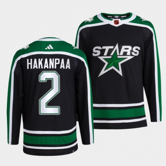Men Dallas Stars 2 Jani Hakanpaa Black 2022 23 Reverse Retro Stitched Jersey Men Dallas Stars 2 Jani Hakanpaa Black 2022 23 Reverse Retro Stitched Jersey