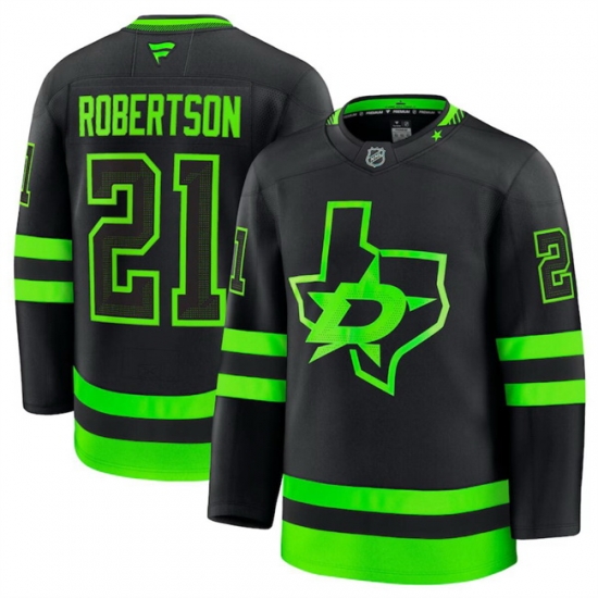 Men Dallas Stars 21 Jason Robertson Black 2024 25 Alternate Stitched Hockey Jersey Men Dallas Stars 21 Jason Robertson Black 2024 25 Alternate Stitched Hockey Jersey