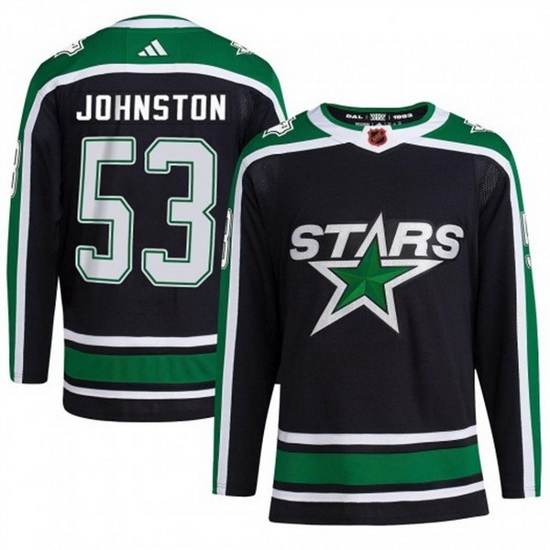 Men Dallas Stars 53 Wyatt Johnston Black 2022 23 Reverse Retro Stitched Jersey Men Dallas Stars 53 Wyatt Johnston Black 2022 23 Reverse Retro Stitched Jersey