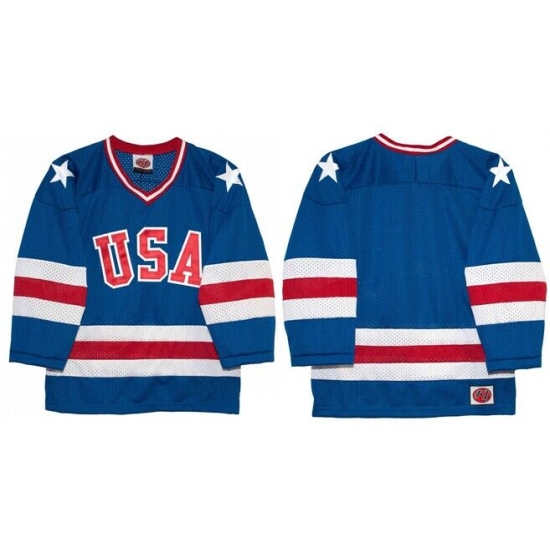 Men USA Hockey Custom Blue 1980 Miracle On Ice Stitched Hockey Jersey Men USA Hockey Custom Blue 1980 Miracle On Ice Stitched Hockey Jersey