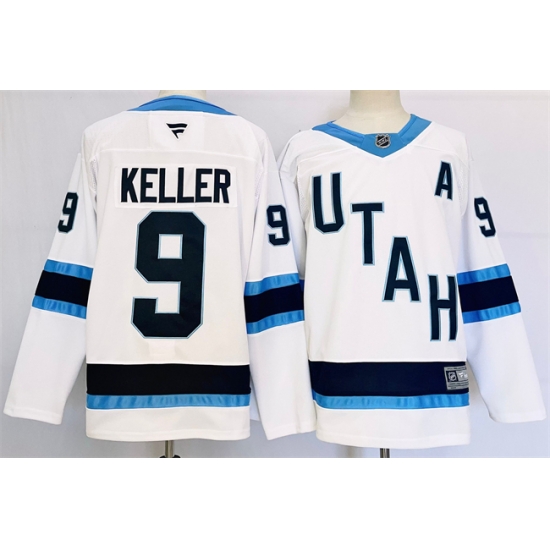 Men Utah Hockey Club 9 Clayton Keller White Stitched Jersey Men Utah Hockey Club 9 Clayton Keller White Stitched Jersey