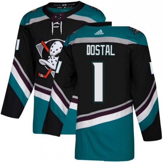 Mens Adidas Anaheim Ducks 1 Lukas Dostal Authentic Black Teal Third NHL Jersey Mens Adidas Anaheim Ducks 1 Lukas Dostal Authentic Black Teal Third NHL Jersey