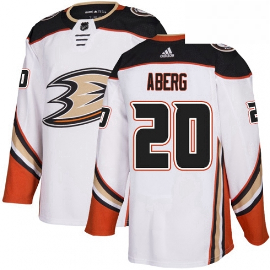 Mens Adidas Anaheim Ducks 20 Pontus Aberg White Road Authentic Stitched NHL Jersey Mens Adidas Anaheim Ducks 20 Pontus Aberg White Road Authentic Stitched NHL Jersey