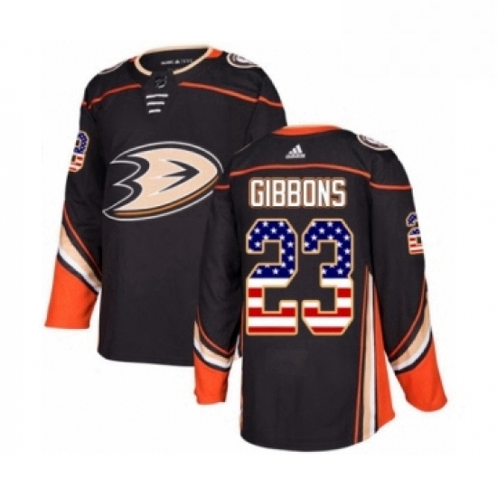 Mens Adidas Anaheim Ducks 23 Brian Gibbons Authentic Black USA Flag Fashion NHL Jersey Mens Adidas Anaheim Ducks 23 Brian Gibbons Authentic Black USA Flag Fashion NHL Jersey