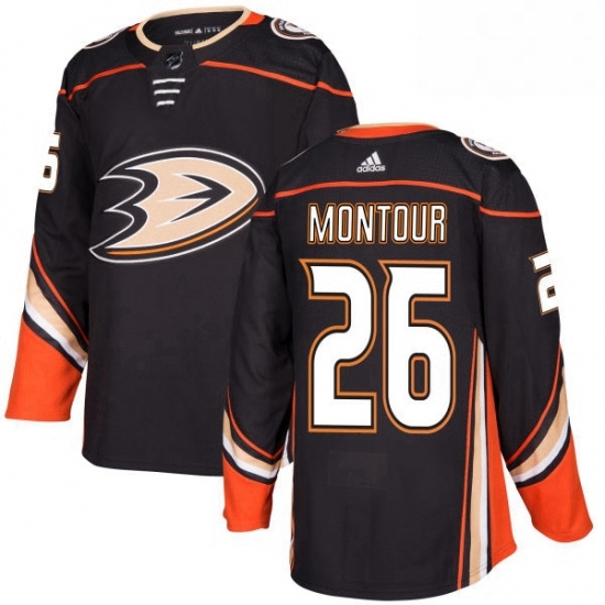 Mens Adidas Anaheim Ducks 26 Brandon Montour Premier Black Home NHL Jersey Mens Adidas Anaheim Ducks 26 Brandon Montour Premier Black Home NHL Jersey