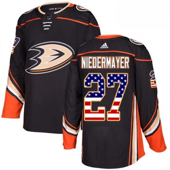 Mens Adidas Anaheim Ducks 27 Scott Niedermayer Authentic Black USA Flag Fashion NHL Jersey Mens Adidas Anaheim Ducks 27 Scott Niedermayer Authentic Black USA Flag Fashion NHL Jersey