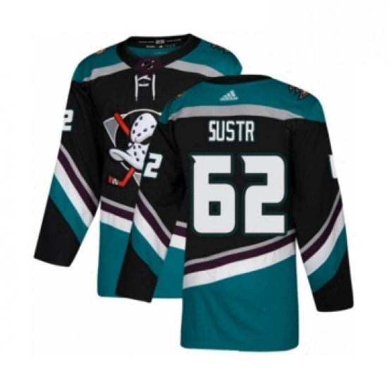 Mens Adidas Anaheim Ducks 62 Andrej Sustr Premier Black Teal Alternate NHL Jersey Mens Adidas Anaheim Ducks 62 Andrej Sustr Premier Black Teal Alternate NHL Jersey