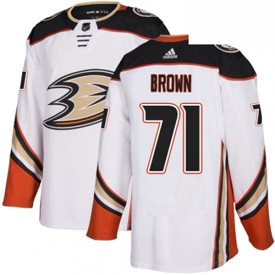 Mens Adidas Anaheim Ducks 71 JT Brown Authentic White Away NHL Jersey Mens Adidas Anaheim Ducks 71 JT Brown Authentic White Away NHL Jersey