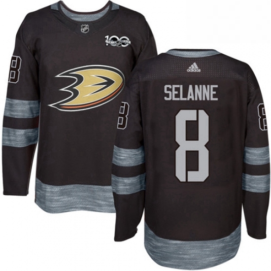 Mens Adidas Anaheim Ducks 8 Teemu Selanne Authentic Black 1917 2017 100th Anniversary NHL Jersey Mens Adidas Anaheim Ducks 8 Teemu Selanne Authentic Black 1917 2017 100th Anniversary NHL Jersey