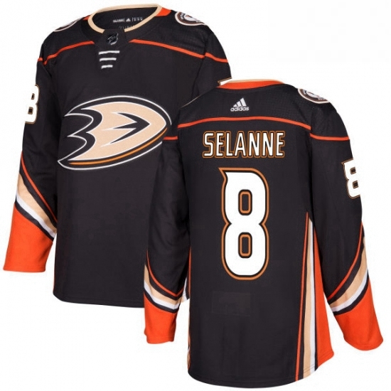 Mens Adidas Anaheim Ducks 8 Teemu Selanne Premier Black Home NHL Jersey Mens Adidas Anaheim Ducks 8 Teemu Selanne Premier Black Home NHL Jersey
