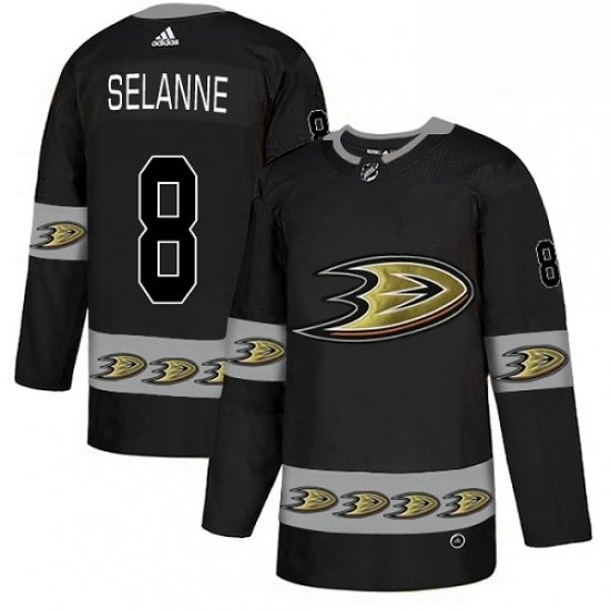 Mens Adidas Anaheim Ducks 8 Teemu Selanne Premier Black Team Logo Fashion NHL Jersey Mens Adidas Anaheim Ducks 8 Teemu Selanne Premier Black Team Logo Fashion NHL Jersey